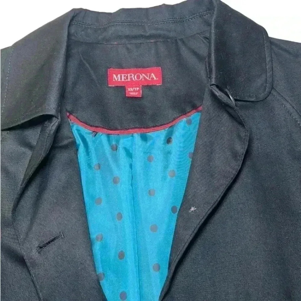 Merona Black Cotton Overcoat Size XS - Picture 5 of 6
